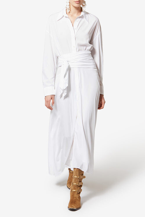 Samantha Long Crepe Shirt Dress Samantha Long Crepe Shirt Dress