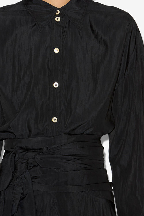 Samantha Long Crepe Shirt Dress Samantha Long Crepe Shirt Dress