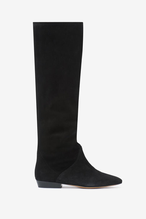 Sayla Flat-Heeled Suede Leather Boots Sayla Flat-Heeled Suede Leather Boots