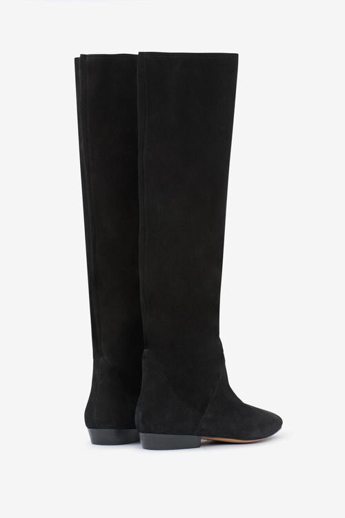 Sayla Flat-Heeled Suede Leather Boots Sayla Flat-Heeled Suede Leather Boots