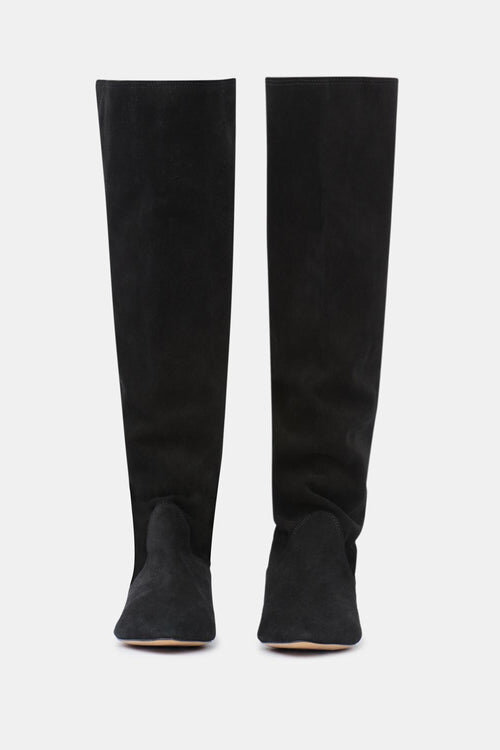 Sayla Flat-Heeled Suede Leather Boots Sayla Flat-Heeled Suede Leather Boots