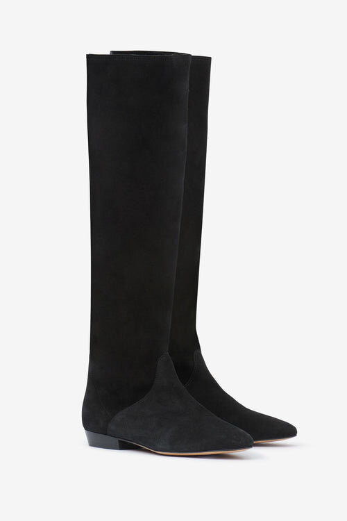 Sayla Flat-Heeled Suede Leather Boots Sayla Flat-Heeled Suede Leather Boots