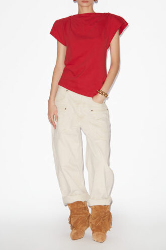 Sebani Asymmetrical Plain-Colored Cotton T-Shirt Sebani Asymmetrical Plain-Colored Cotton T-Shirt