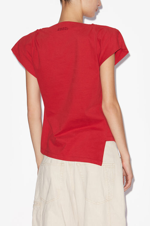 Sebani Asymmetrical Plain-Colored Cotton T-Shirt Sebani Asymmetrical Plain-Colored Cotton T-Shirt