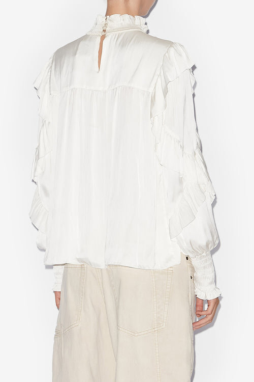 Seila Flowing Blouse with Lace and Ruffles Seila Flowing Blouse with Lace and Ruffles