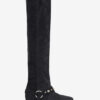 Selize Flat-Heeled Thigh Boots in Suede Calfskin Leather Selize Flat-Heeled Thigh Boots in Suede Calfskin Leather