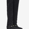 Selize Flat-Heeled Thigh Boots in Suede Calfskin Leather Selize Flat-Heeled Thigh Boots in Suede Calfskin Leather