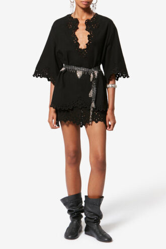 Shana Tunic Style Openwork Cotton Top Shana Tunic Style Openwork Cotton Top