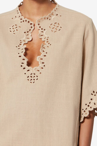 Shana Tunic Style Openwork Cotton Top Shana Tunic Style Openwork Cotton Top