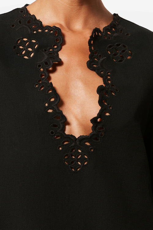 Shana Tunic Style Openwork Cotton Top Shana Tunic Style Openwork Cotton Top