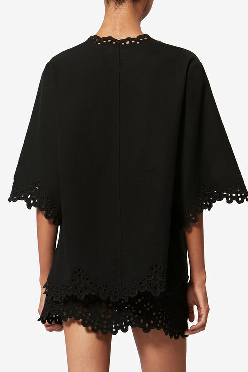 Shana Tunic Style Openwork Cotton Top Shana Tunic Style Openwork Cotton Top