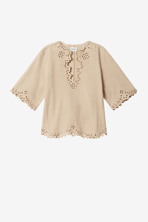 Shana Tunic Style Openwork Cotton Top Shana Tunic Style Openwork Cotton Top