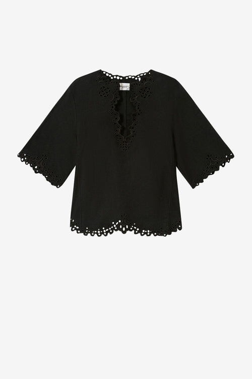 Shana Tunic Style Openwork Cotton Top Shana Tunic Style Openwork Cotton Top