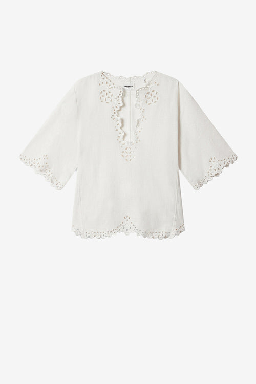 Shana Tunic Style Openwork Cotton Top Shana Tunic Style Openwork Cotton Top