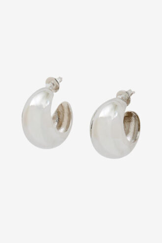 Shiny Crescent Convex Hoop Earrings