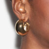 Shiny Crescent Domed Hoop Earrings Shiny Crescent Domed Hoop Earrings