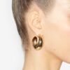 Shiny Crescent Domed Hoop Earrings Shiny Crescent Domed Hoop Earrings