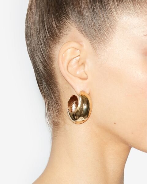 Shiny Crescent Domed Hoop Earrings Shiny Crescent Domed Hoop Earrings