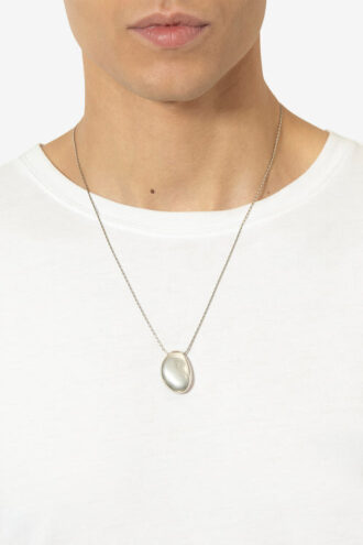 Shiny Day Man Brass Stone Chain Necklace