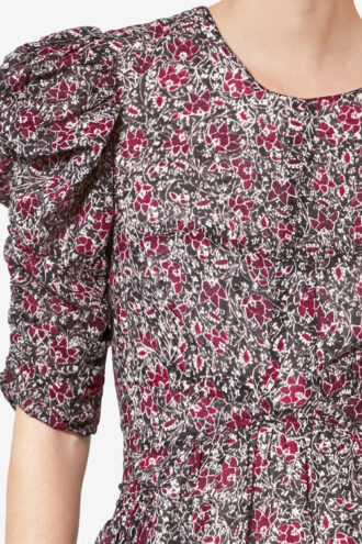 Sichellia Long Printed Organic Cotton Voile Dress