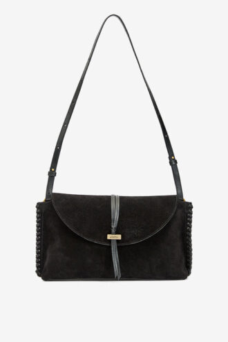 Silao Braided Suede Calfskin Leather Clutch Bag