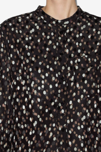 Silk Polka Dot Print Blouse