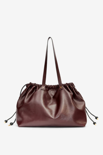 Silven E/W Shiny Leather Tote Bag