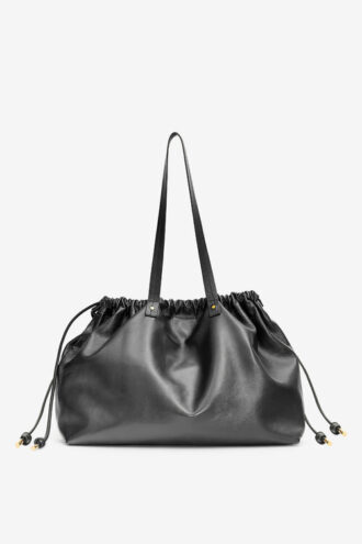 Silven E/W Shiny Leather Tote Bag