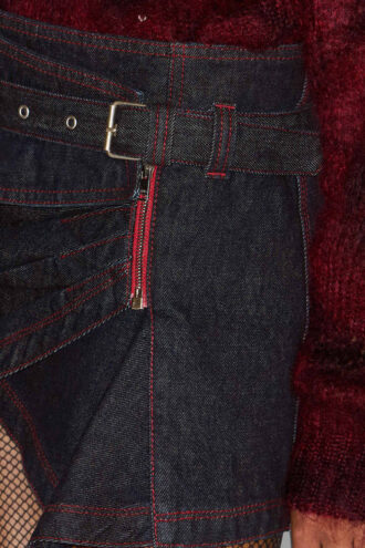 Siyen Draped Denim Mini Skirt