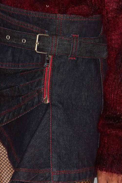 Siyen Draped Denim Mini Skirt Siyen Draped Denim Mini Skirt