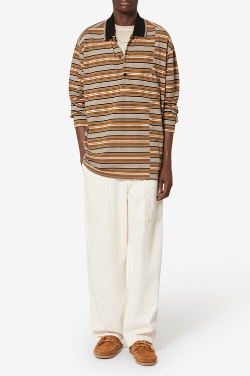 Sorel Long-Sleeve Striped Piqué Cotton Polo Shirt Sorel Long-Sleeve Striped Piqué Cotton Polo Shirt