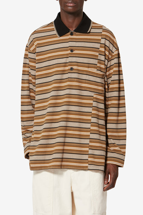 Sorel Long-Sleeve Striped Piqué Cotton Polo Shirt Sorel Long-Sleeve Striped Piqué Cotton Polo Shirt