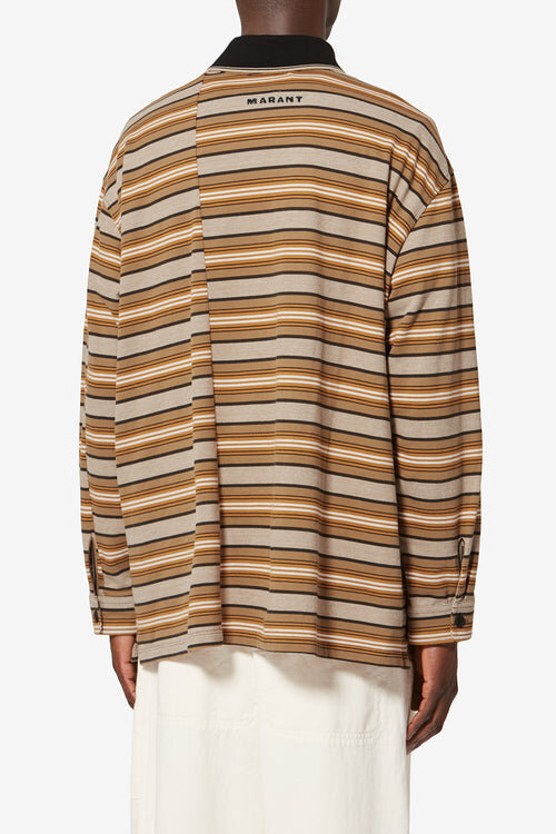 Sorel Long-Sleeve Striped Piqué Cotton Polo Shirt Sorel Long-Sleeve Striped Piqué Cotton Polo Shirt