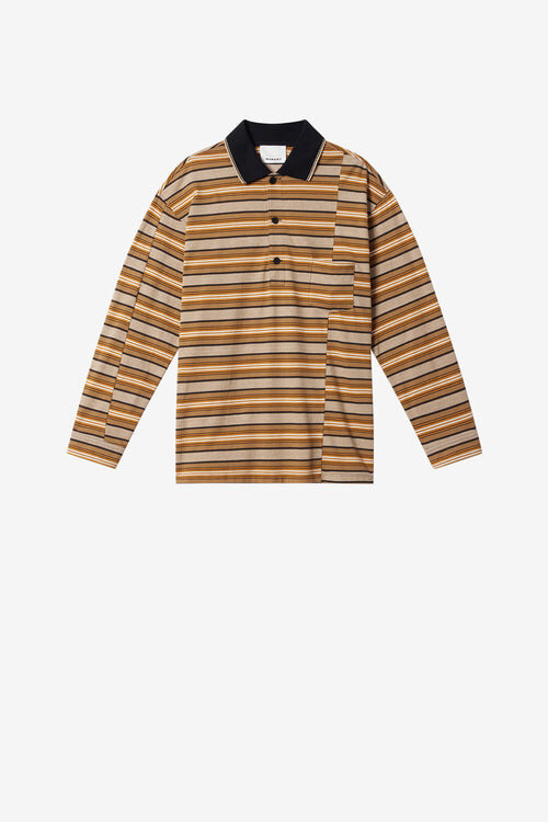Sorel Long-Sleeve Striped Piqué Cotton Polo Shirt Sorel Long-Sleeve Striped Piqué Cotton Polo Shirt
