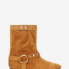 Stania Flat-Heeled Boots in Suede Calfskin Leather