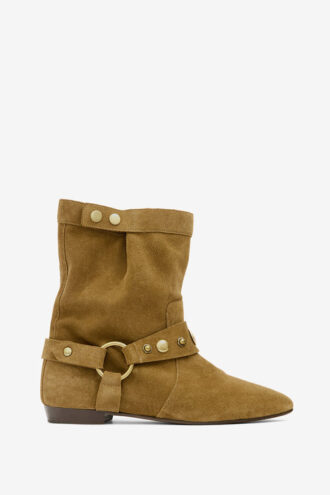 Stania Flat-Heeled Suede Calfskin Leather Boots Stania Flat-Heeled Suede Calfskin Leather Boots
