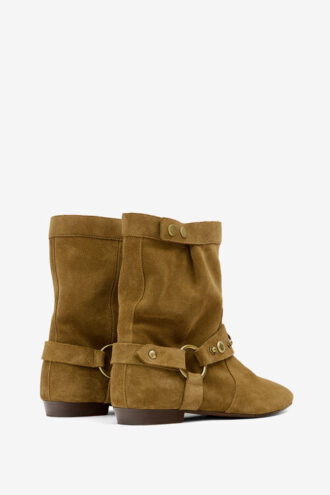 Stania Flat-Heeled Suede Calfskin Leather Boots Stania Flat-Heeled Suede Calfskin Leather Boots