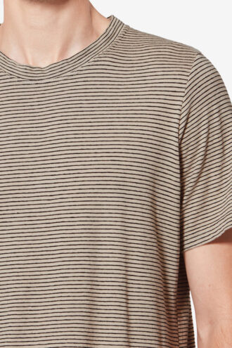 Striped Short-Sleeve Cotton and Linen T-Shirt