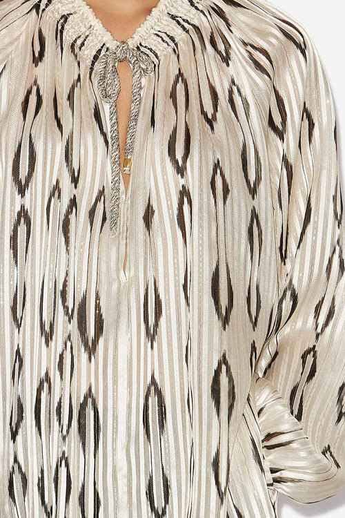 Syra Graphic Pattern Silk Blouse Syra Graphic Pattern Silk Blouse