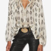 Syra Graphic Pattern Silk Blouse Syra Graphic Pattern Silk Blouse