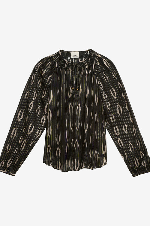Syra Graphic Pattern Silk Blouse Syra Graphic Pattern Silk Blouse