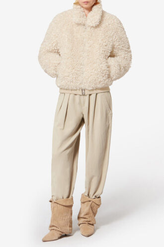 Tayma Short Curly Faux Fur Coat