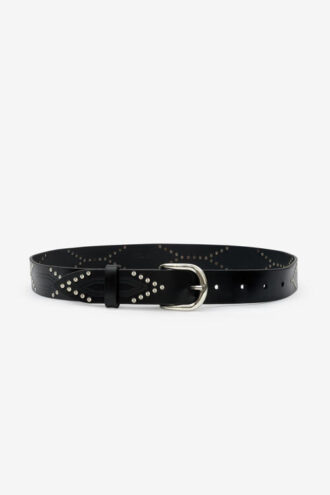 Telly Leather Belt Decorated with Studs