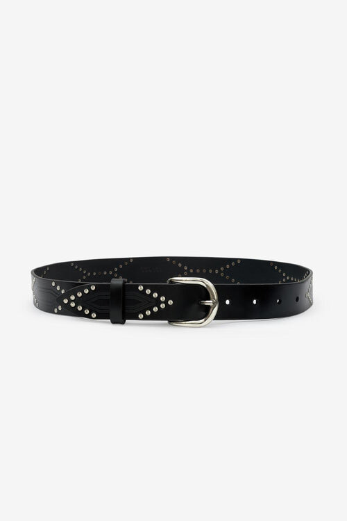 Telly Leather Belt Decorated with Studs Telly Leather Belt Decorated with Studs