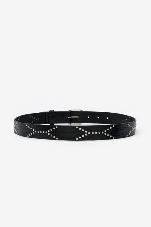 Telly Leather Belt Decorated with Studs Telly Leather Belt Decorated with Studs