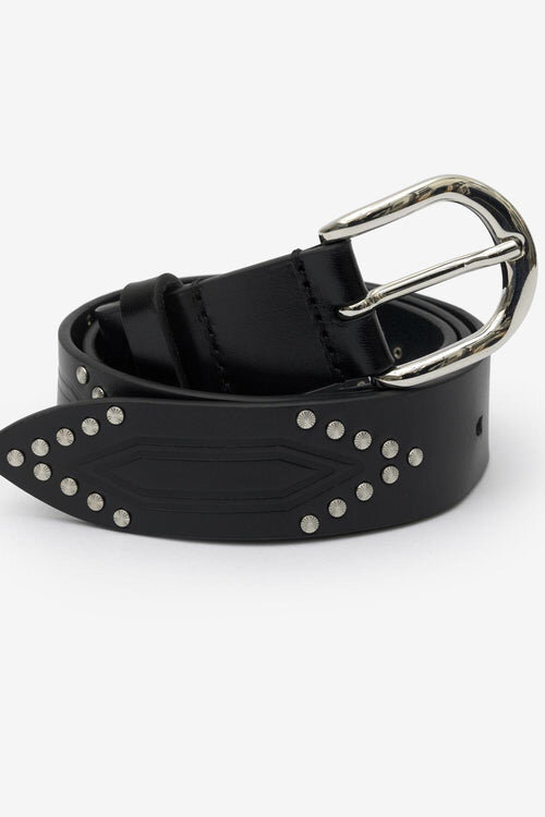 Telly Leather Belt Decorated with Studs Telly Leather Belt Decorated with Studs