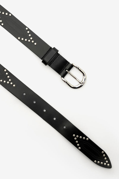 Telly Leather Belt Decorated with Studs Telly Leather Belt Decorated with Studs