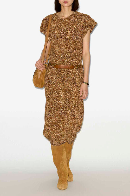 Terena Printed Silk Midi Dress Terena Printed Silk Midi Dress