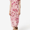 Terenae Printed Stretch Silk Midi Dress