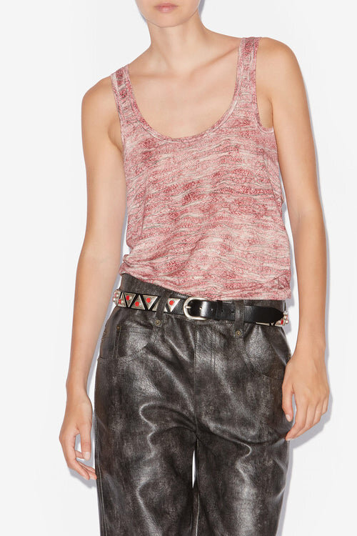Thea Printed Linen Tank Top Thea Printed Linen Tank Top